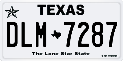 TX license plate DLM7287