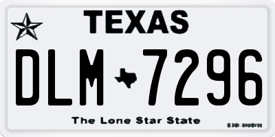 TX license plate DLM7296