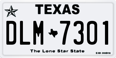 TX license plate DLM7301
