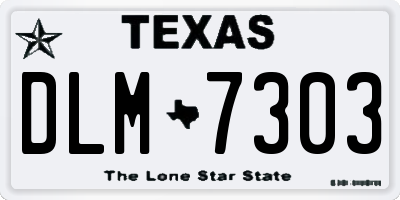 TX license plate DLM7303