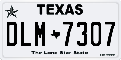 TX license plate DLM7307