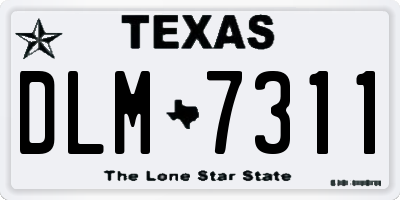 TX license plate DLM7311