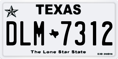 TX license plate DLM7312