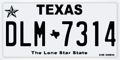 TX license plate DLM7314
