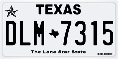 TX license plate DLM7315