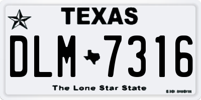 TX license plate DLM7316