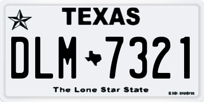 TX license plate DLM7321
