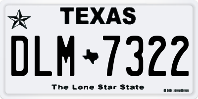 TX license plate DLM7322