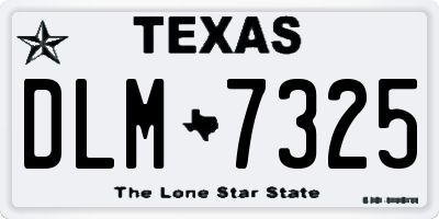 TX license plate DLM7325