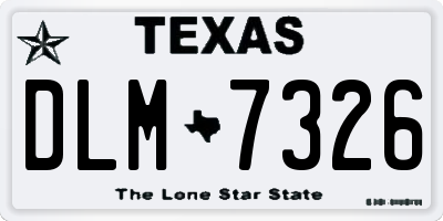 TX license plate DLM7326
