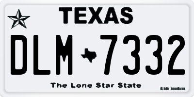 TX license plate DLM7332