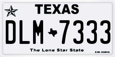 TX license plate DLM7333