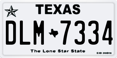 TX license plate DLM7334