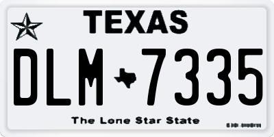 TX license plate DLM7335