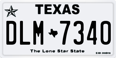 TX license plate DLM7340