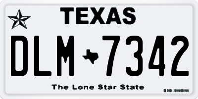TX license plate DLM7342