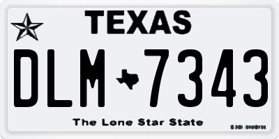 TX license plate DLM7343