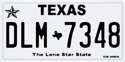 TX license plate DLM7348