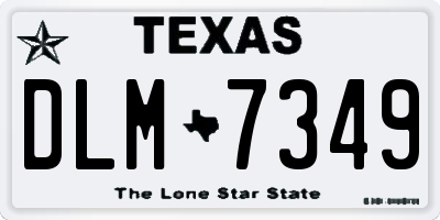 TX license plate DLM7349