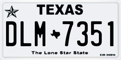 TX license plate DLM7351