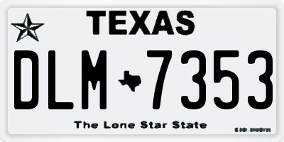 TX license plate DLM7353