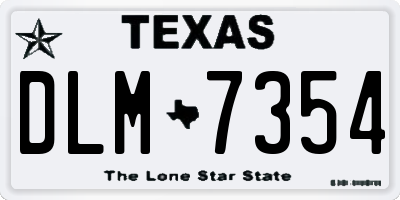 TX license plate DLM7354