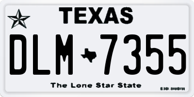 TX license plate DLM7355