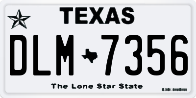 TX license plate DLM7356