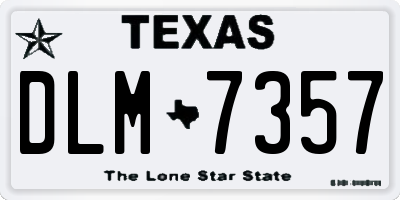 TX license plate DLM7357