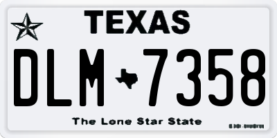 TX license plate DLM7358