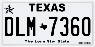 TX license plate DLM7360