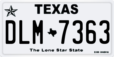 TX license plate DLM7363