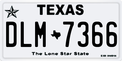 TX license plate DLM7366