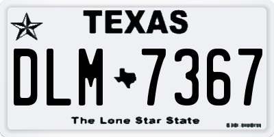 TX license plate DLM7367