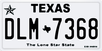 TX license plate DLM7368