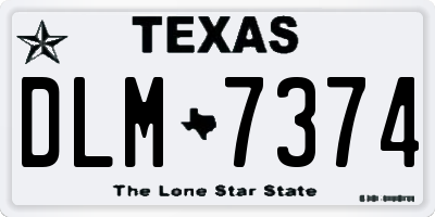 TX license plate DLM7374