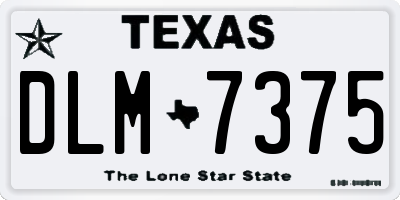 TX license plate DLM7375