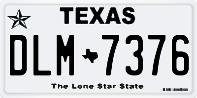 TX license plate DLM7376