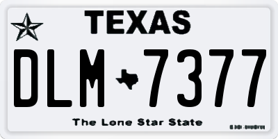 TX license plate DLM7377