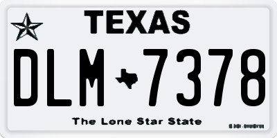 TX license plate DLM7378