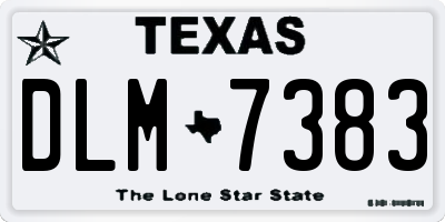 TX license plate DLM7383