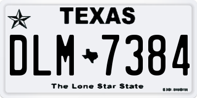 TX license plate DLM7384