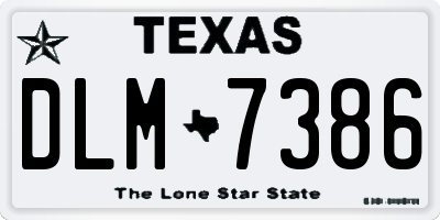 TX license plate DLM7386
