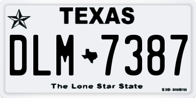 TX license plate DLM7387