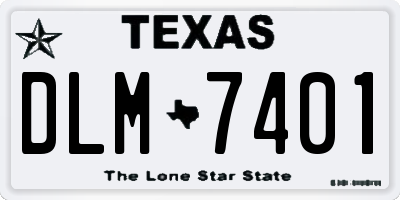 TX license plate DLM7401