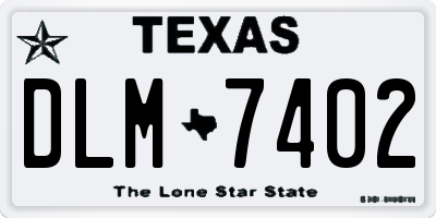 TX license plate DLM7402
