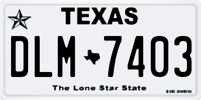 TX license plate DLM7403