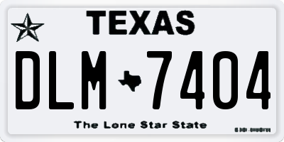 TX license plate DLM7404