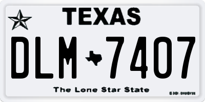 TX license plate DLM7407