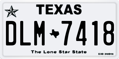 TX license plate DLM7418